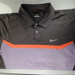 NIKE Tiger Woods Polo Mens Medium Desinger RARE #542071-019 Clean.